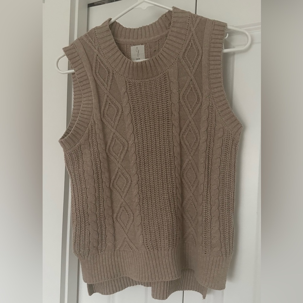 Joie Cable Knit Sleeveless Sweater - Brown